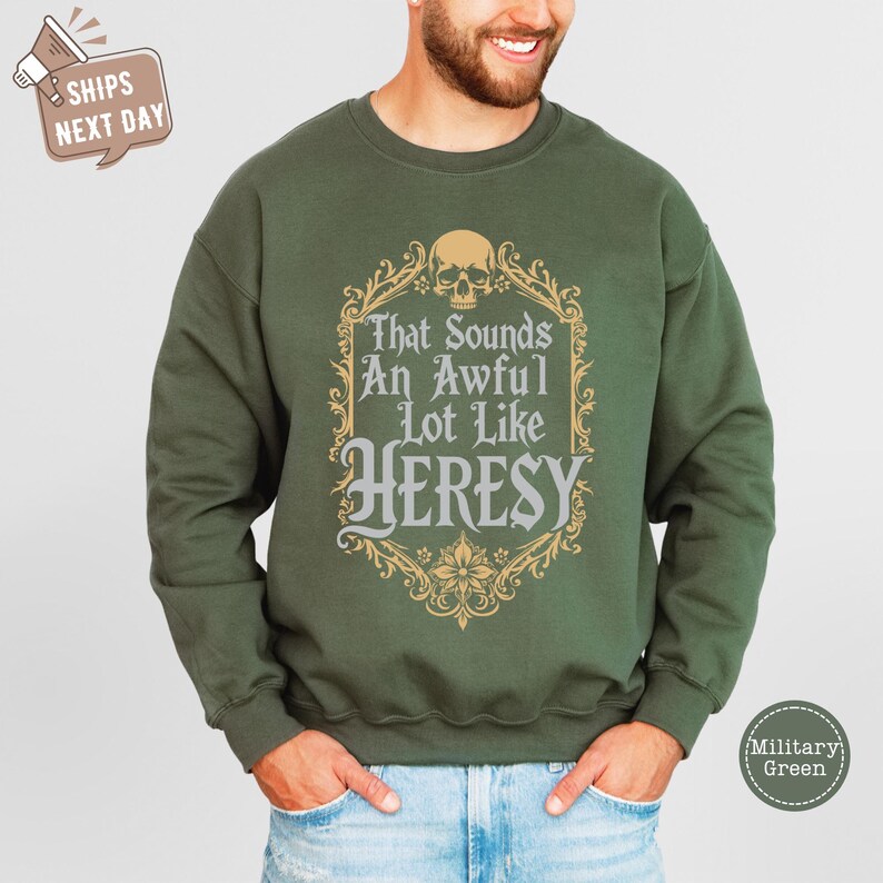 a man wearing a sweatshirt that says, that sounds an awful i'm not