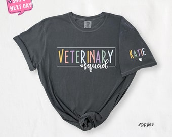 Veterinary Squad Custom Shirts with Name, Vet Squad Shirts, Vet Tech Week Gifts, Vet Tech Shirt, Veterinarian Staff Shirts, Vet Crew Shirt
