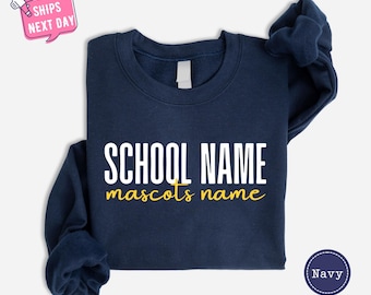 Custom School Spirit Sweatshirt, School Mascot Custom Hoodie, School Name Custom Sweatshirt, Personalized School Sweatshirts, Wildcats
