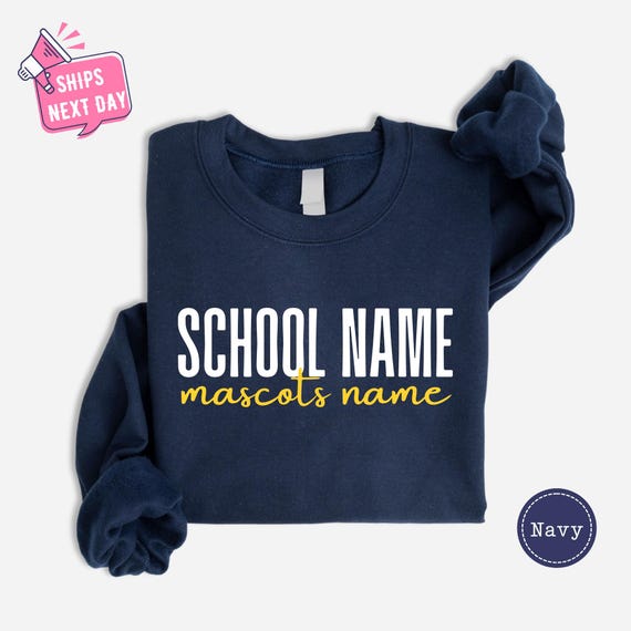 Custom School Spirit Sweatshirt, School Mascot Custom Hoodie, School Name Custom Sweatshirt, Personalized School Sweatshirts, Wildcats