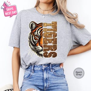 Trendy Game Day Tigers Glitter Shirt, Tigers School Spirit Shirts, Vintage Tiger Mascot Shirt, Go Tigers Shirt, Tiger College Team Tshirt