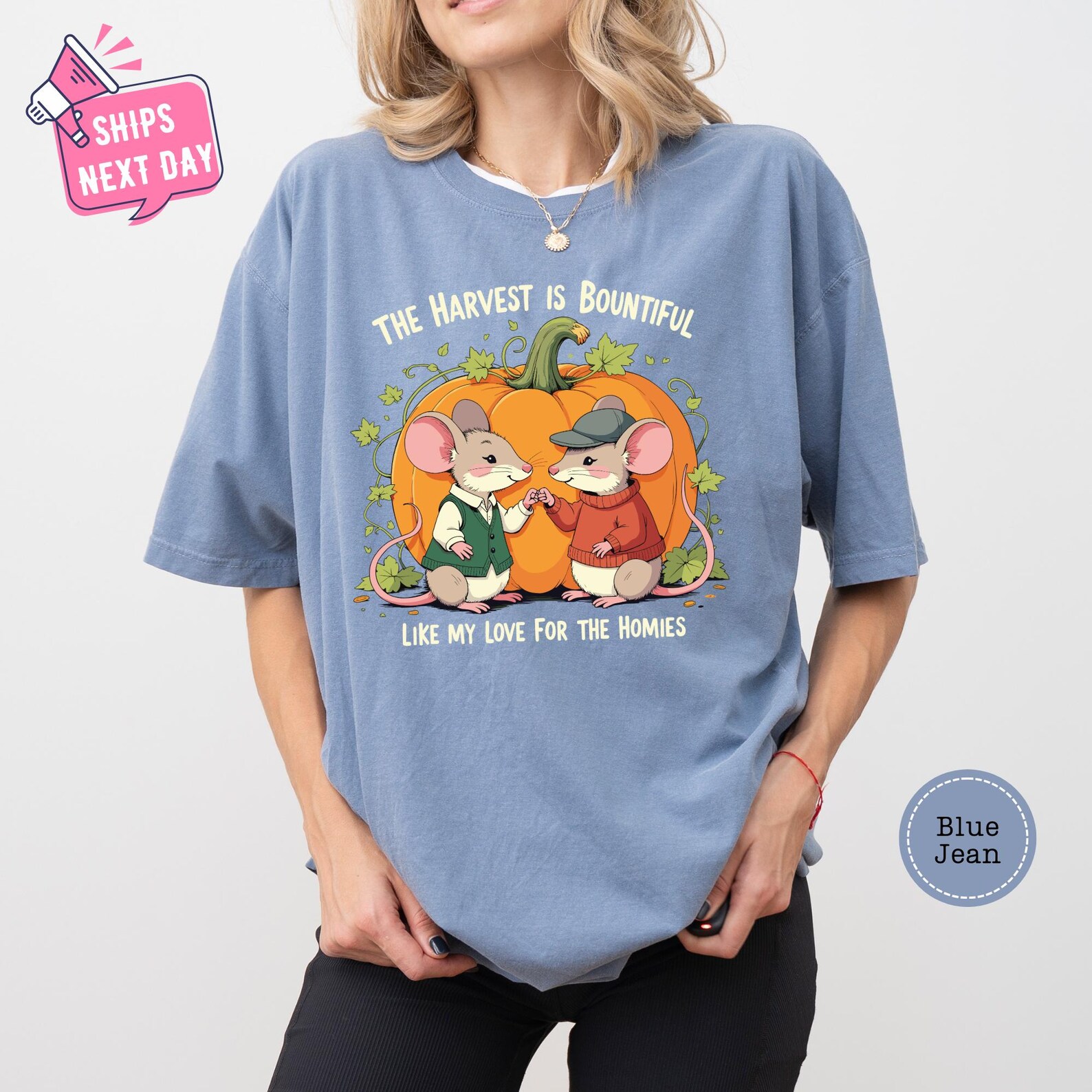 The Harvest is Bountiful Cottagecore Mice Shirt, Pumpkin Season Shirt