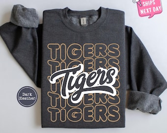 Tigers Sweatshirt, Tigers School Mascot Sweater, Tigers School Spirit Sweatshirts, Go Tigers Crewneck, Tigers Team Football Game Day Hoodie