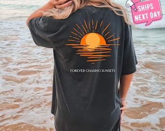 Sunset Tshirt, Comfort Colors Beach Shirt, Beach Tee, Oversized Shirt, Beachy Shirt, Beachy Tee, Coconut Girl Surf Shirt, Beach Vacation Tee