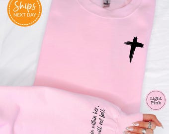 Minimalist Cross Womens Christian Sweatshirt, God is Within Her Bible Verse Crewneck, Faith Sweatshirt, Christian Gifts, Christian Apparel