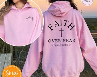 Faith Over Fear Christian Sweatshirt, Unisex Cross Sweatshirt, Religious Gift, Faith Sweater