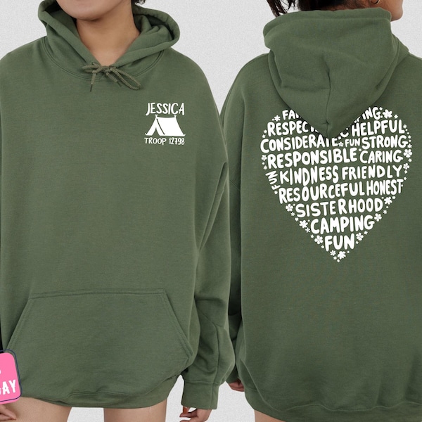 Custom Camp Sweatshirt, Personalized Camp Troop Hoodies, Camping Road Trip Sweater, Camper Adventure Nature Sweatshirt, Summer Camp Hoodie