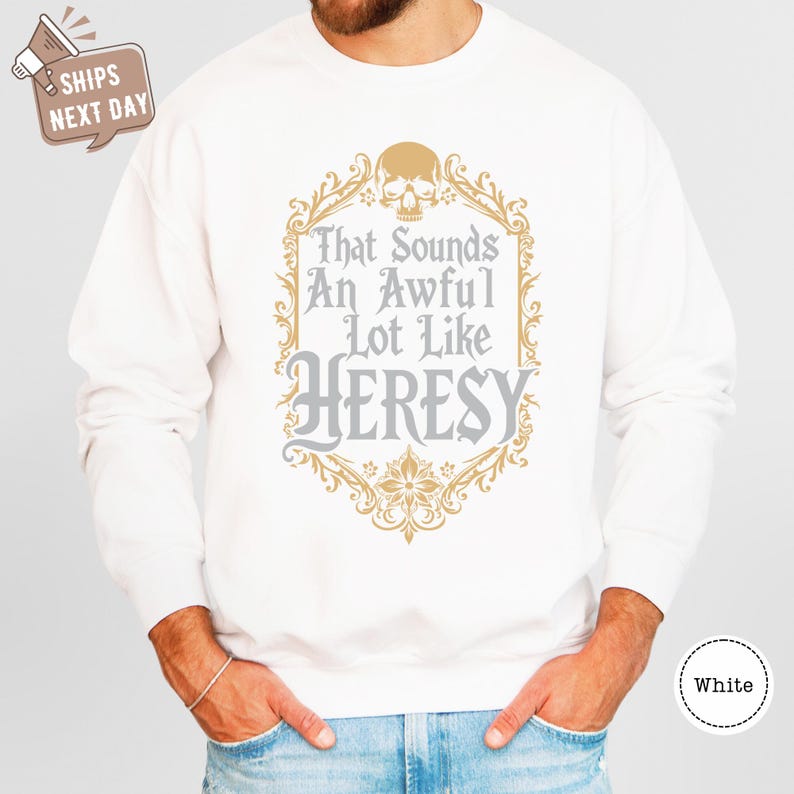 a man wearing a sweatshirt that says, that sounds an awful lot like jersey