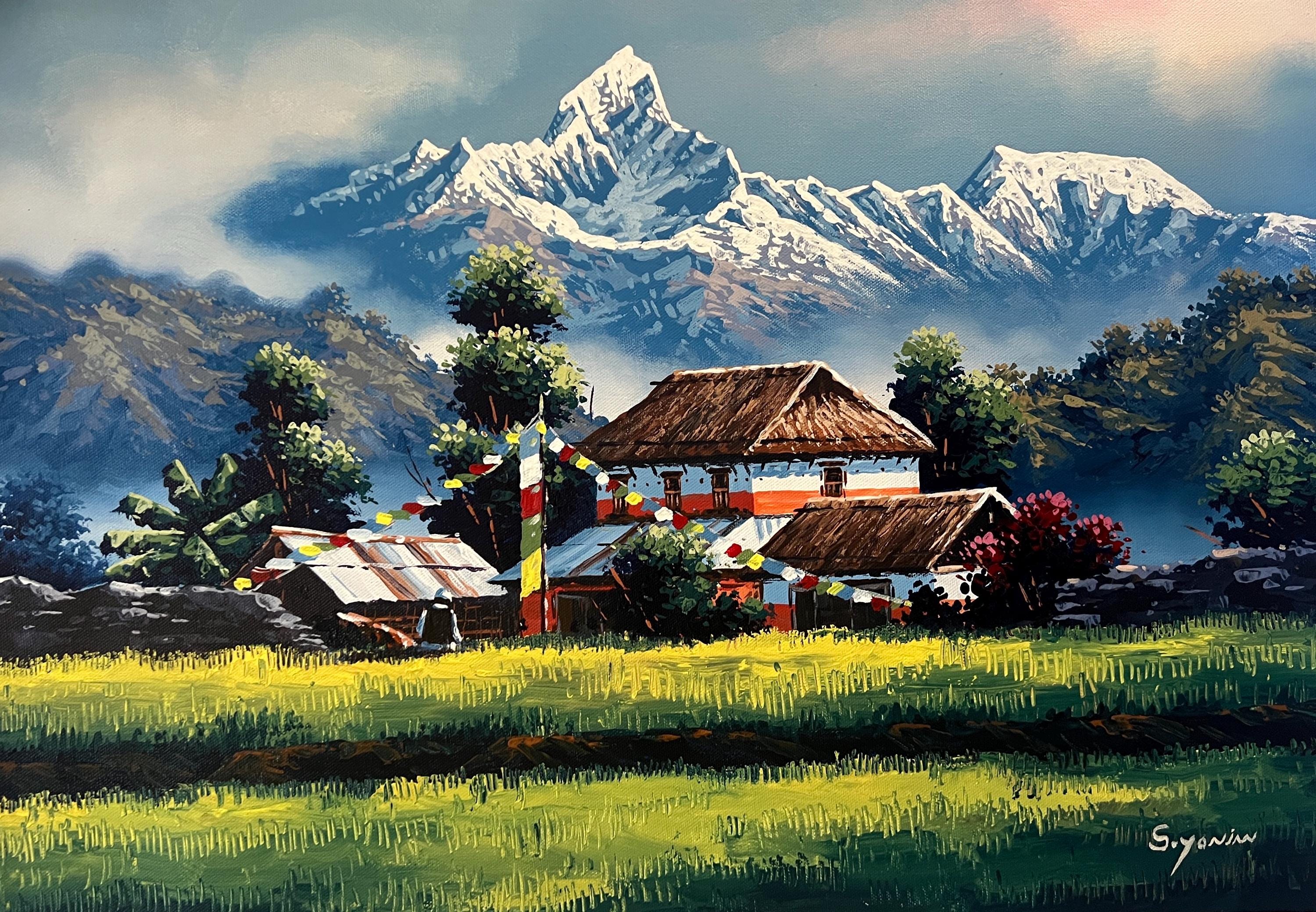 Fishtail Mountain, Handmade on Canvas - Etsy Canada