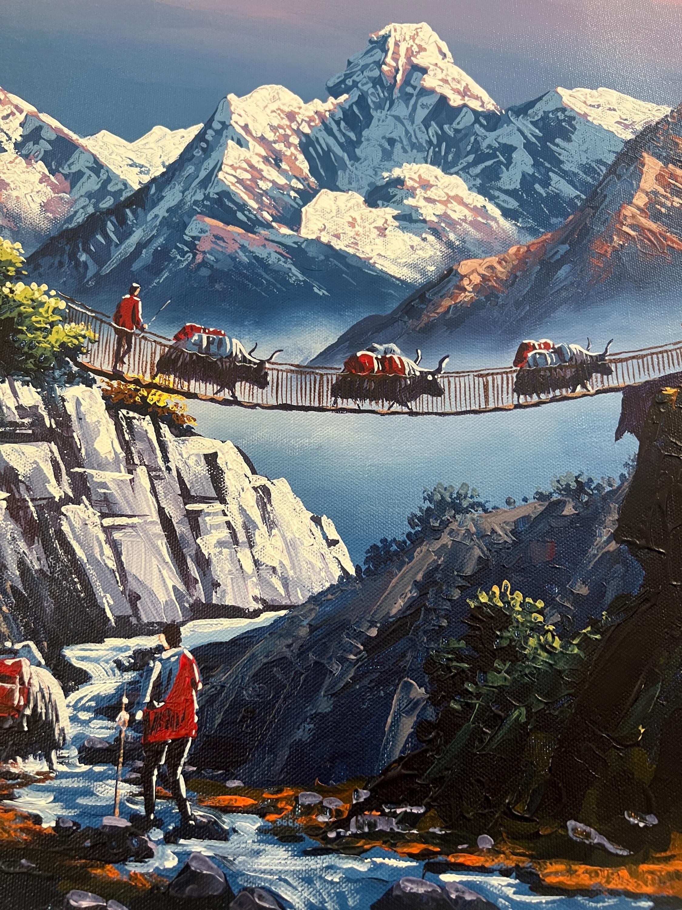 エベレスト山脈の絵画/トレッキング絵画/ネパール - Etsy 日本