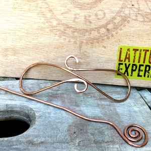 Hammered Copper Hair Clip, Barrette, Bun Holder, Hair Jewelry