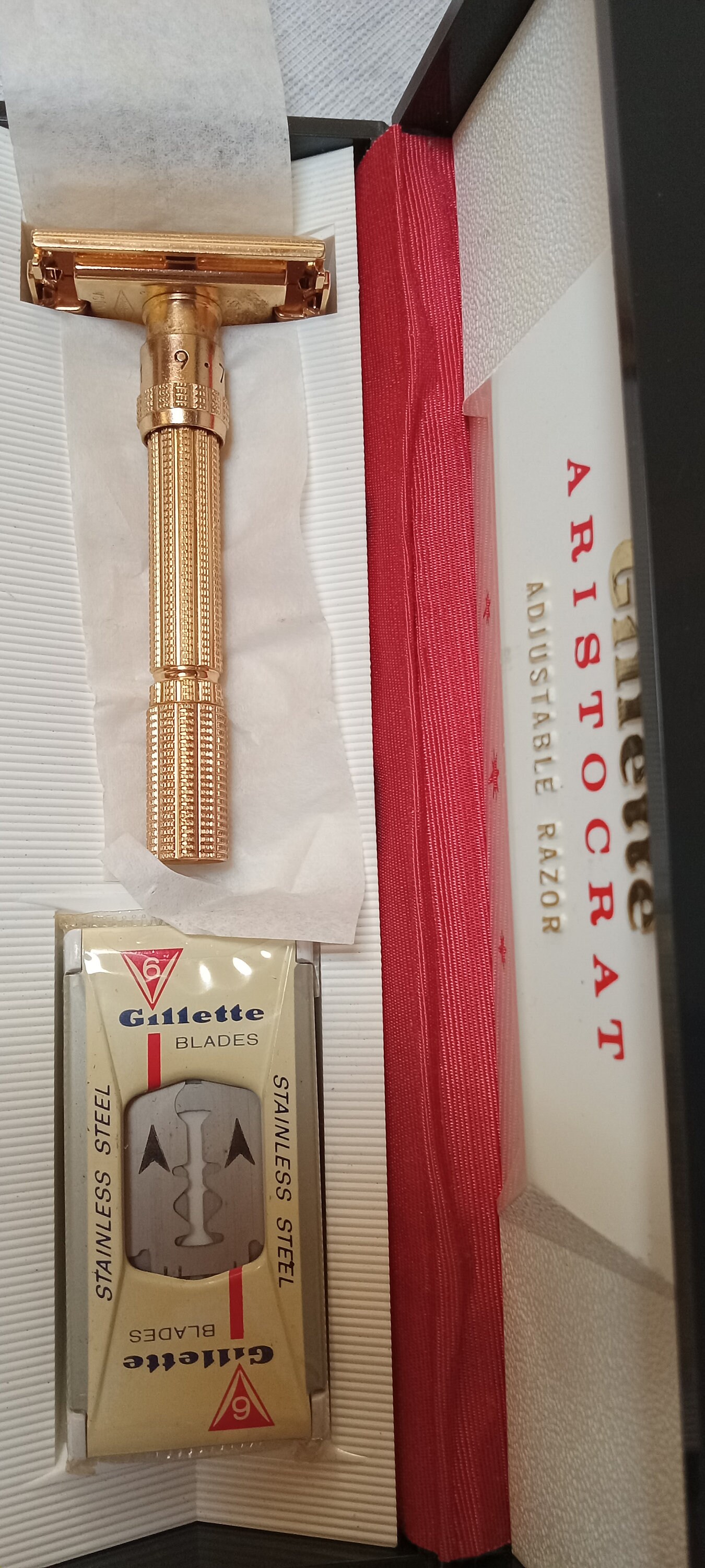 ヴィンテージ GILLETTE ARISTOCRAT 1964 1964 Vintage Gillette Aristocrat USA Adjustable 1-9 Safety