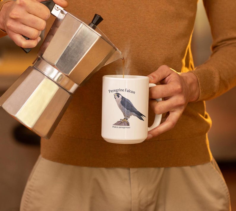 Peregrine Falcon Mug: Bird Watcher Gift, Naturalist Coffee Cup bild 8
