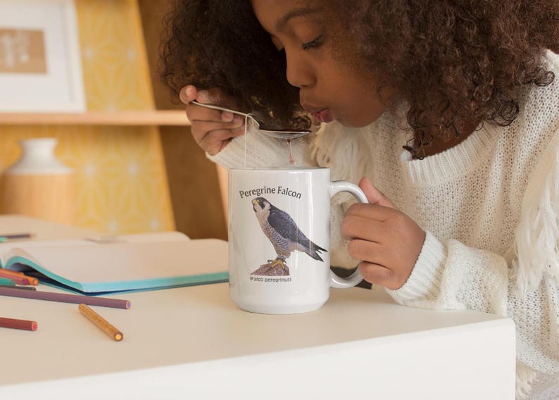 Peregrine Falcon Mug: Bird Watcher Gift, Naturalist Coffee Cup bild 9
