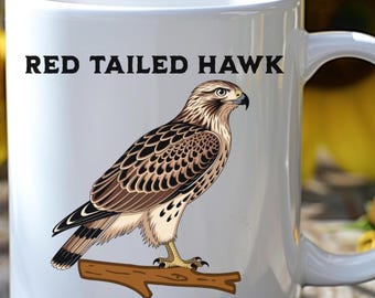 Red-Tailed Hawk Ceramic Mug Bird Lover Gift