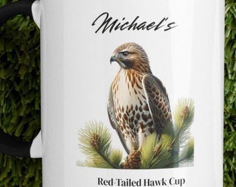 Personalized Red-Tailed Hawk Mug: Bird Lover Gift