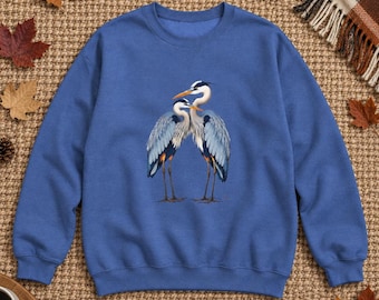 Great Blue Herons Gildan Sweatshirt | Wading Birds Top | Gift for Shoreline Heron Lovers