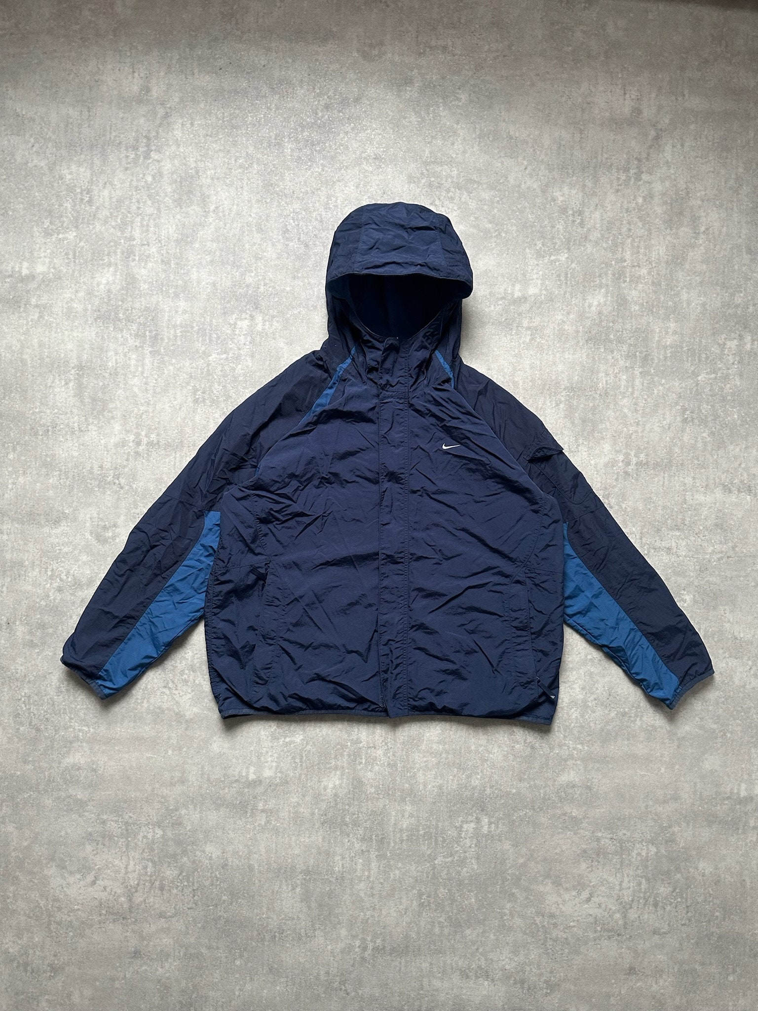 Veste polaire reversible en nylon double face pour hommes Nike taille xxl 2xl bleu marine avec capuche exterieur hiver rare petit logo swoosh Etsy France