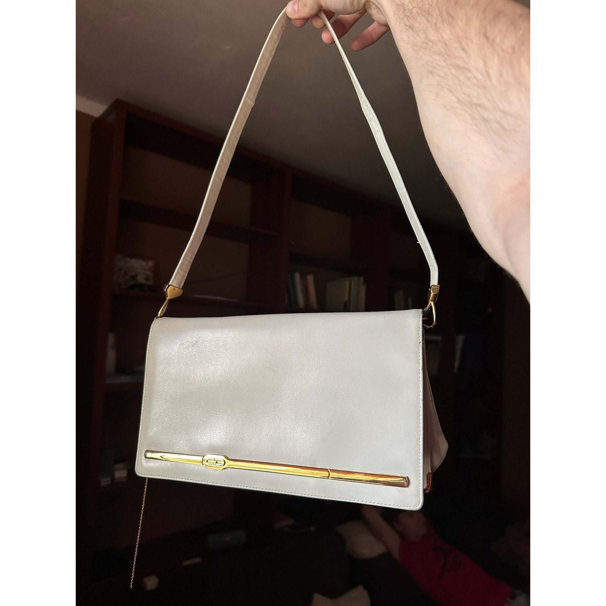 Christian Dior CD Clutch Shoulder Womens Beige Bag From Lambskin Beige Authentic Logo 2way Leather Etsy Canada