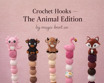 Animal Friends Crochet Hooks – Silicone Beaded, Ergonomic Grip