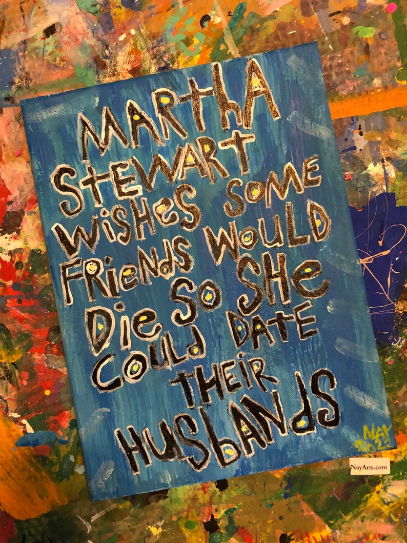 Martha Wishes Die Date Husband word Art Painting NayArts image 1