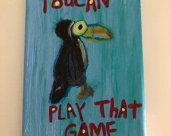 Toucan primitive Word Art Folk Painting NayArts