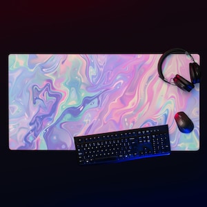 Rosa Gaming Schreibtischmatte | Niedliches Rosa Mousepad für ästhetisches Gamer-Dekor | Kawaii Schreibtisch Accessoire, große & kleine Größen