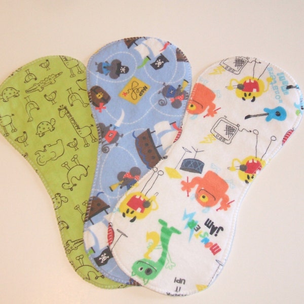 Cloth Diaper Inserts, Cloth Diaper Liners, Set of 3 Boy Diaper Liners, Newborn/Small Pocket Diaper Inserts, One Size Liners