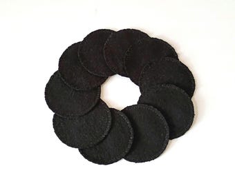 Black Reusable Cotton Rounds Cosmetic Pads