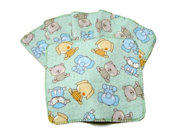Items similar to Cloth Baby Wipes Set of 6 2 Ply Flannel Basic Cloth ...