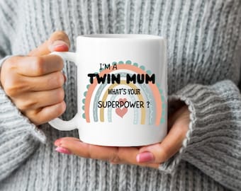 Soy una mamá gemela ¿Cuál es tu taza de superpoder? 11 oz, 15 oz