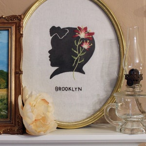 Framed Custom Painted & Embroidered Silhouette