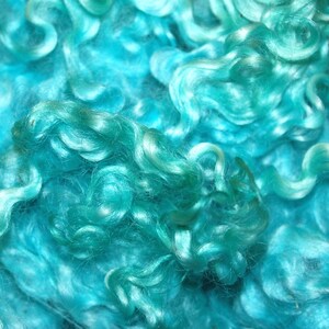 Locks for Spinning Felting Hand Dyed Shades of Mint Green 1 oz. Baby Photo Props Doll Hair Blythe Reroot Cotswold Wool Locks