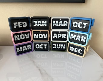 Calendario perpetuo da tavolo / Calendario a fogli mobili / Idea regalo perfetta! / Calendario mensile da tavolo classico unico tornito a mano / Giocattolo antistress