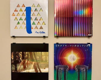 Wall Mount Vinyl Record Shelf: Album Display, Multiple Colors