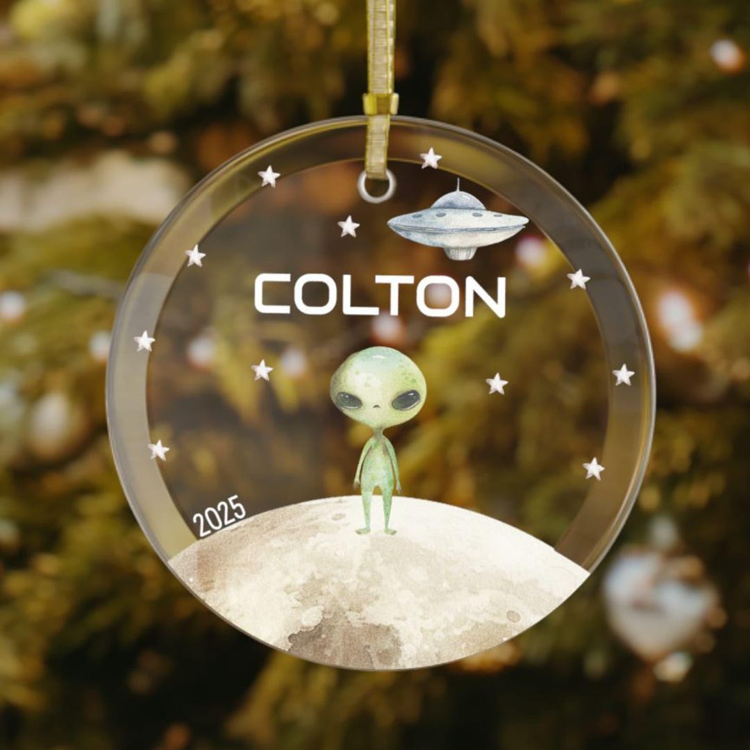 Custom Alien Ornament, Kids Space Christmas Gift, Personalized Boys ...