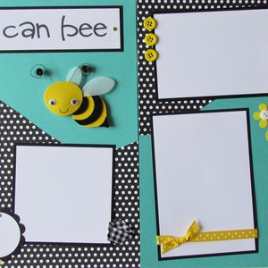 12x12 Premade Scrapbook Pages - CUTE As CAN BEE Layout - Baby, Kid, Girl, Boy, Spring, Summer, Family Scrapbooking, Playing Outside