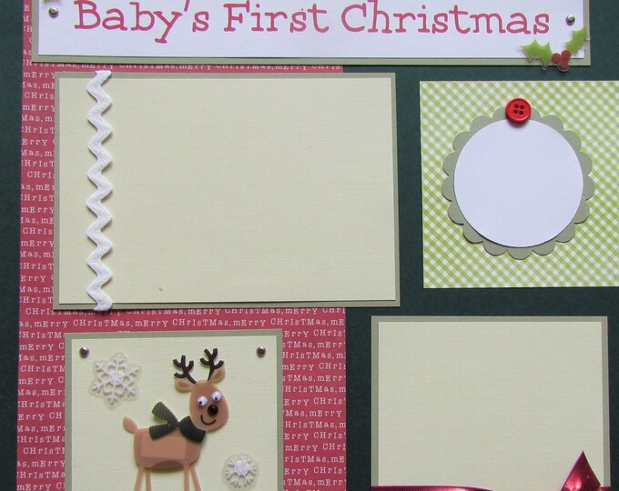 BABY'S FIRST CHRISTMAS 12x12 Scrapbook Pages - Premade Layout - Baby ...