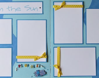 FUN In ThE SUN 12x12 Premade Scrapbook Pages - POOL Layout - Swimming, Kids, Boy, Girl, Summer, Vacation, Lessons, Baby, Swim Team