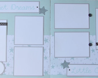 BaBy BoY Scrapbook Pages - 12x12 Layout -- SWEET DREAMS LittLe ONE -- first year album, 1st year layouts, scrapbooking, sleeping, napping