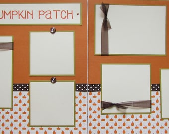 PUMPKIN PATCH 12x12 Premade Scrapbook Pages - FaLL AuTuMn Layout - Family Scrapbooking - Picking Pumpkins - Boy, Girl, Baby