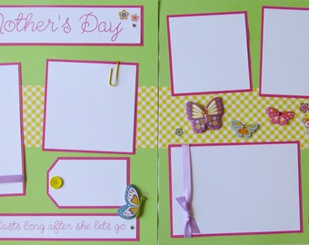 MOTHER'S DAY 12x12 Scrapbook Pages - Premade Layout - Family Scrapbooking - Holiday - Love My Mom - Spring - Mommy - Kids, Baby