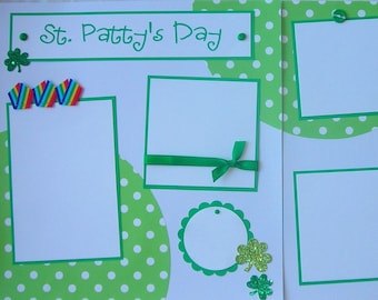 Premade 12x12 Scrapbook Pages -- St PaTTy'S DaY -- ST PATRICK'S DAY Layout, St. Paddy's Day, family, boy or girl, baby, holiday layouts