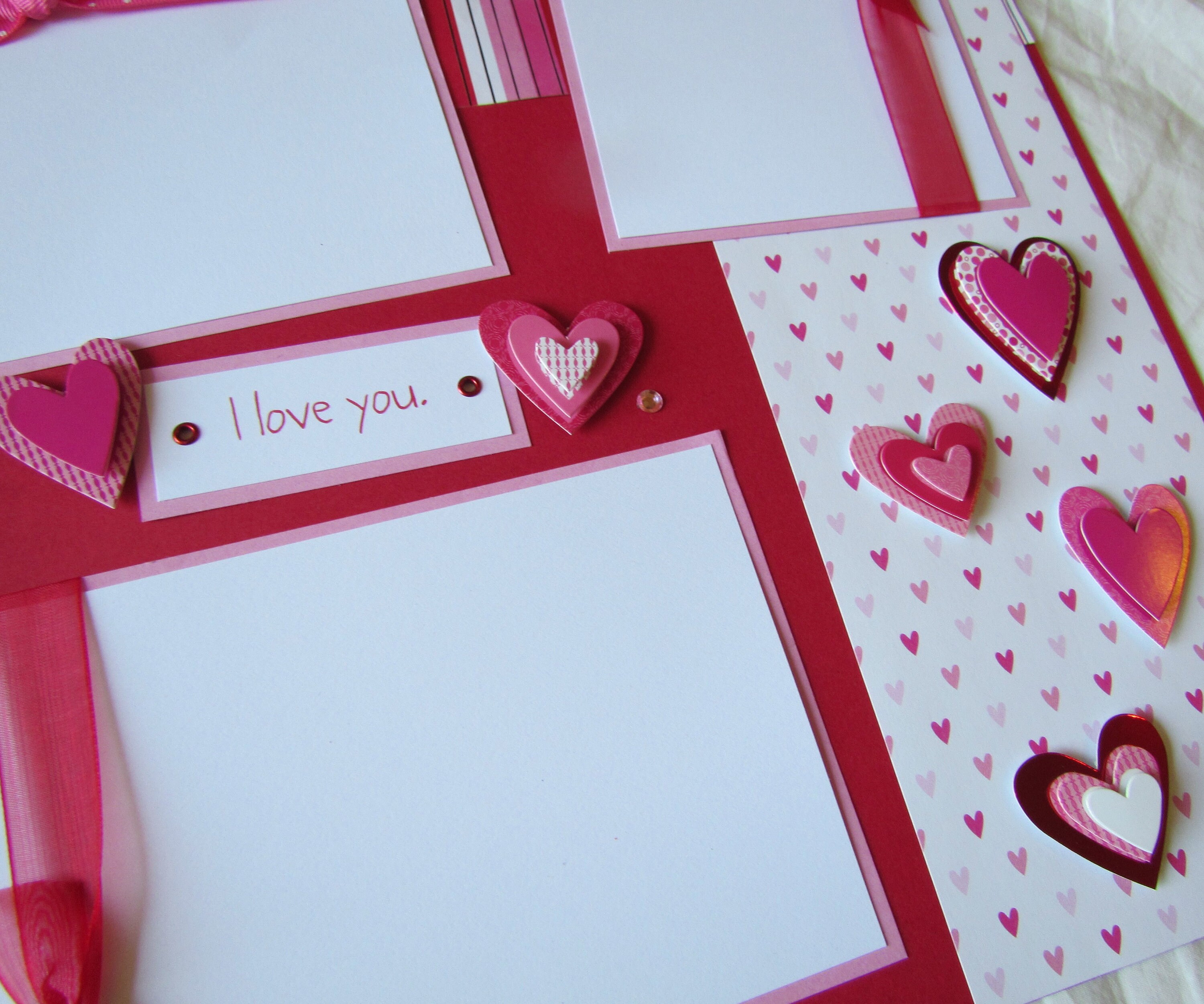 Love - Valentine - 2 Premade Scrapbook Pages - EZ Layout 4564