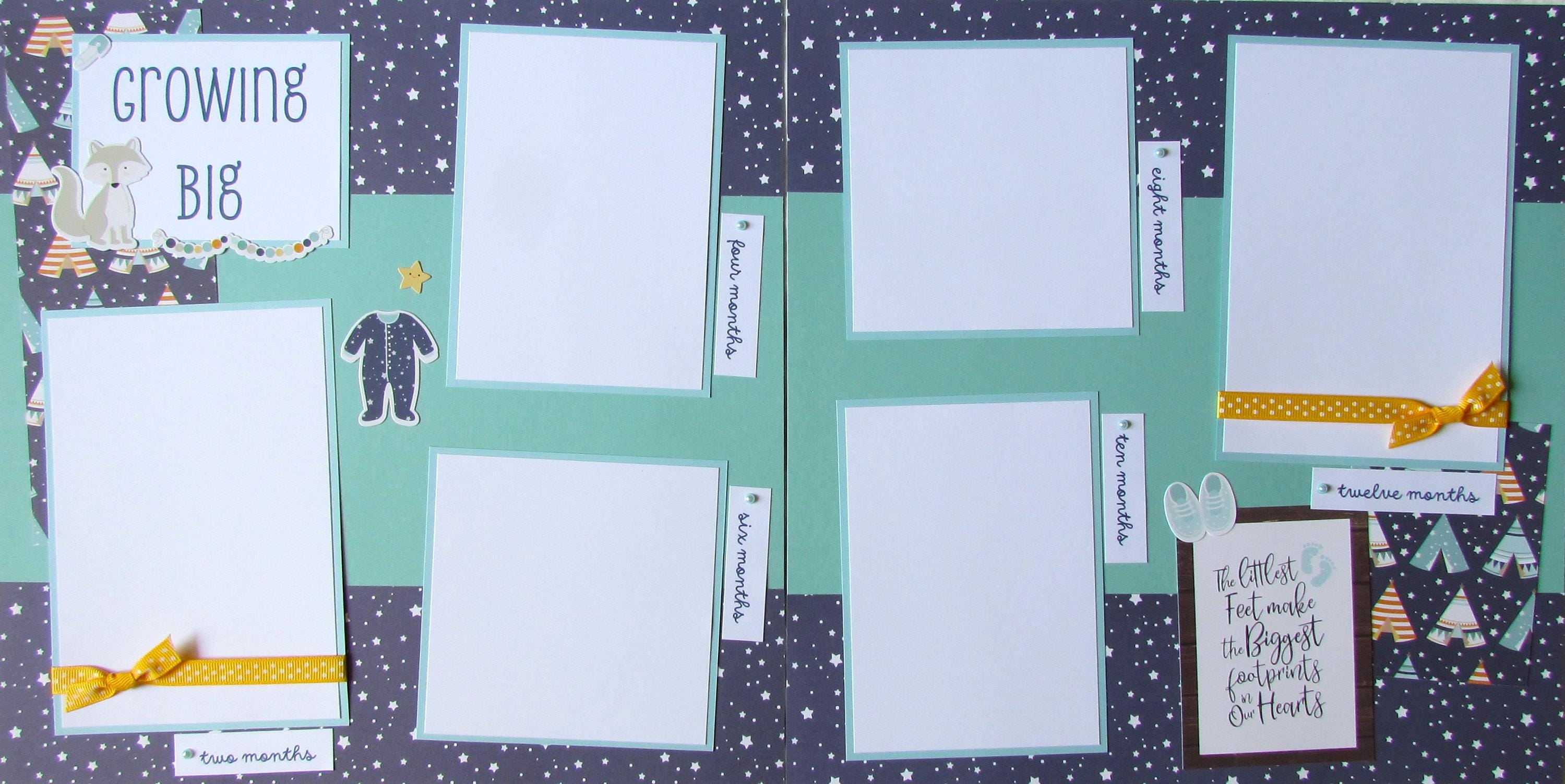 IT'S A BOY First Year Album - 20 12x12 Premade Scrapbook Pages - Hello ...
