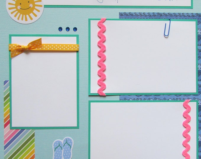 BEACH 12x12 Scrapbook Pages - SUMMER Premade Scrapbooking Layout ...