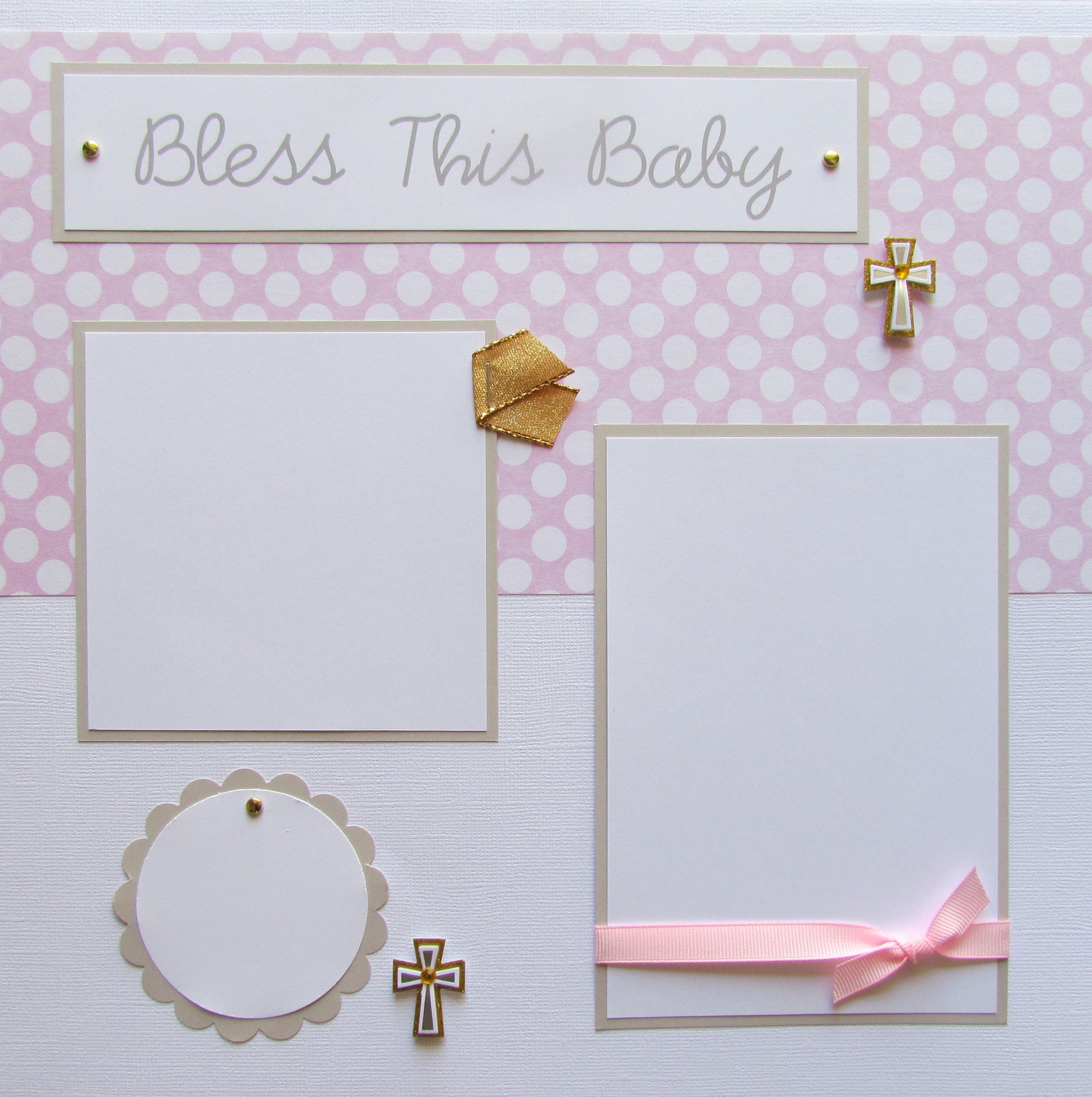 Baptism Scrapbook Pages 12x12 Premade Pages BLESS THIS Etsy