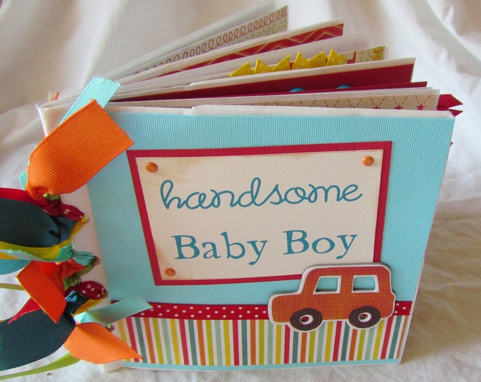 Handsome BABY BOY Paper Bag Premade SCRAPBOOK Album Also Etsy