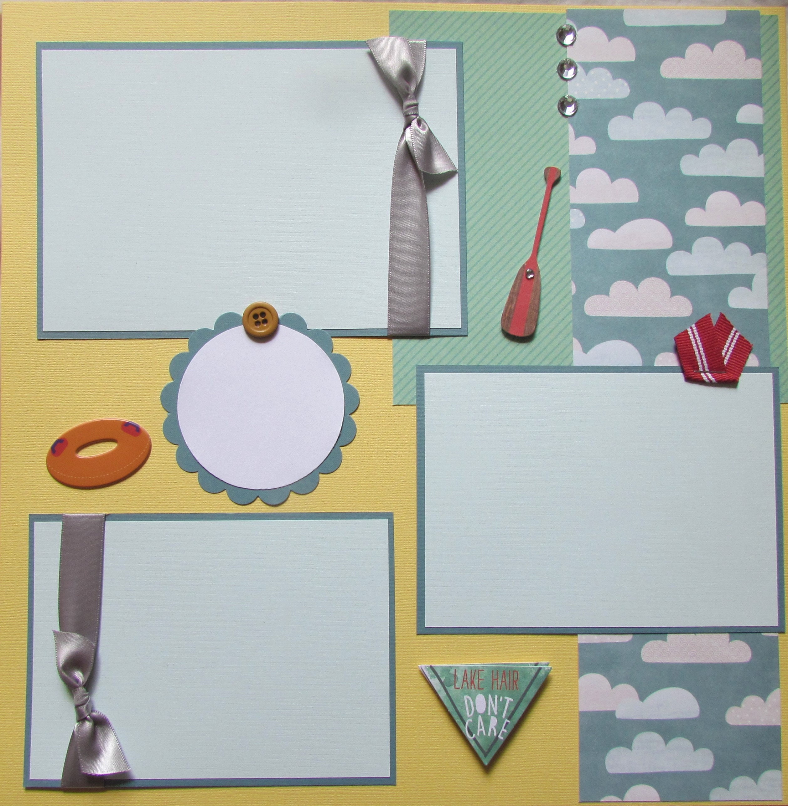 Scrapbooking Lake Day 12X12 DIY Scrapbook layout or Premade Kit Paper
