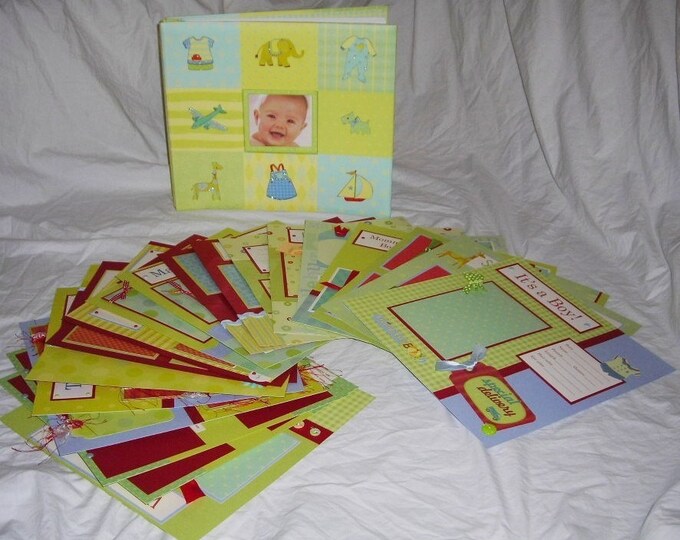 Adorable BABY BOY 12x12 Scrapbook Album With 20 PREMADE PAGES - Etsy